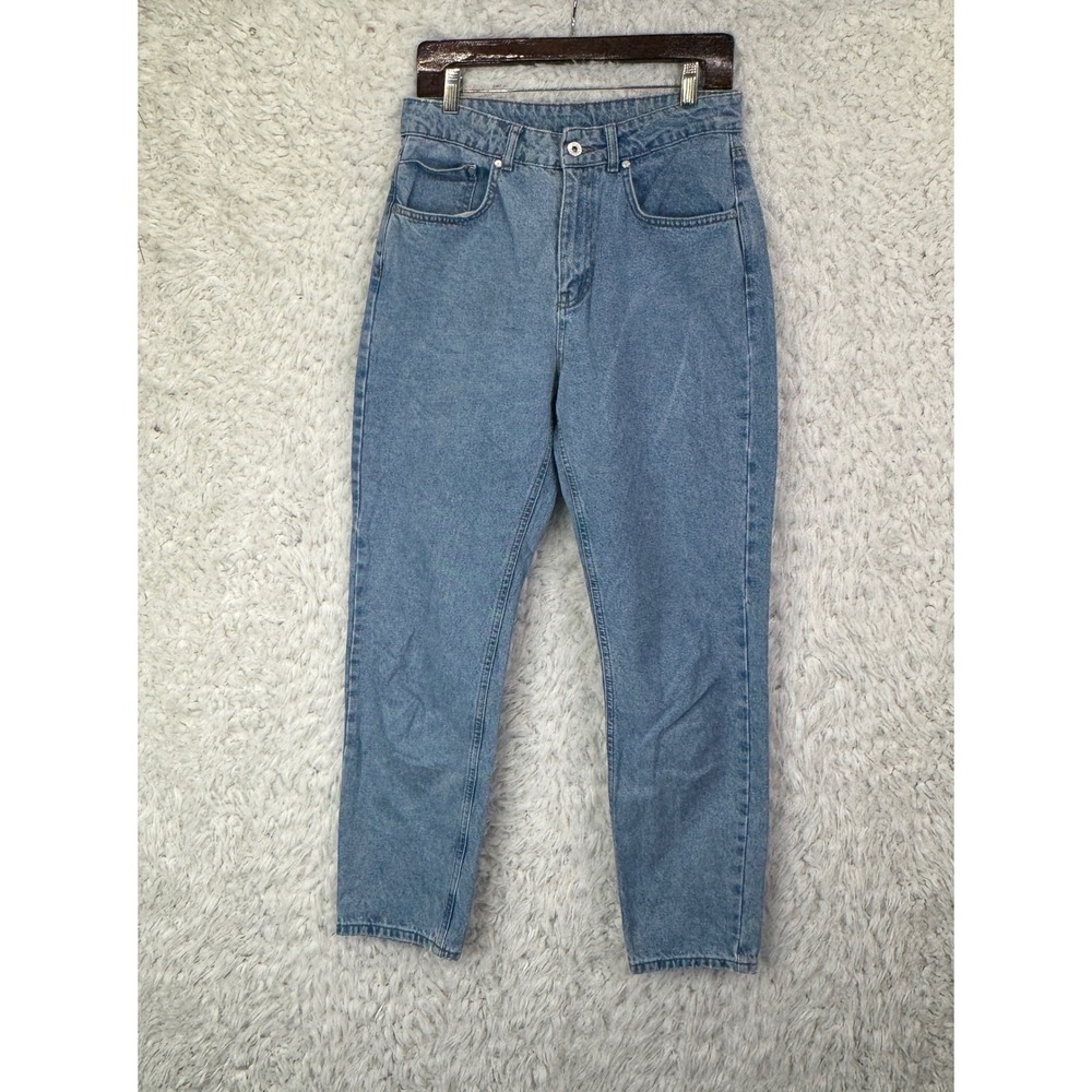 Ragged Jeans High Waisted Straight Leg 30 Light Wash Blue Streetwear Grunge 90s
